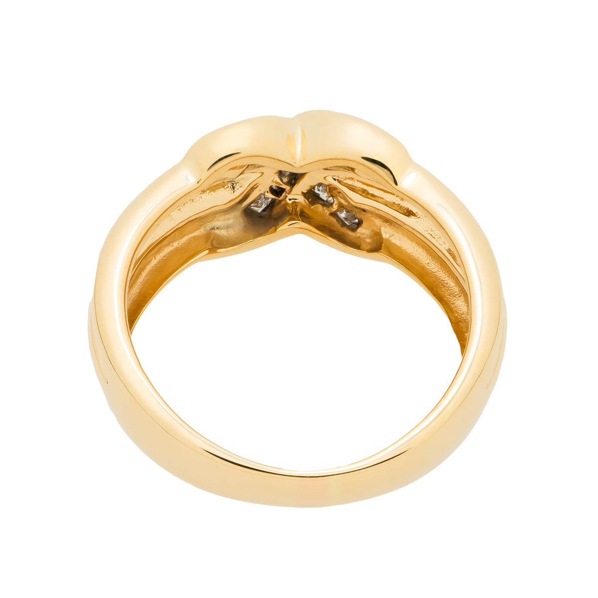 .30 Carat Diamond Yellow Gold "X" Ring – image 5