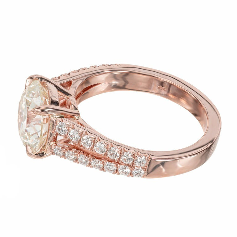 Peter Suchy GIA Certified 3.08 Carat Round Diamond Rose Gold Engagement Ring – image 5
