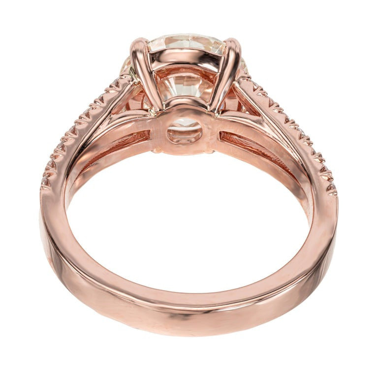 Peter Suchy GIA Certified 3.08 Carat Round Diamond Rose Gold Engagement Ring – image 6