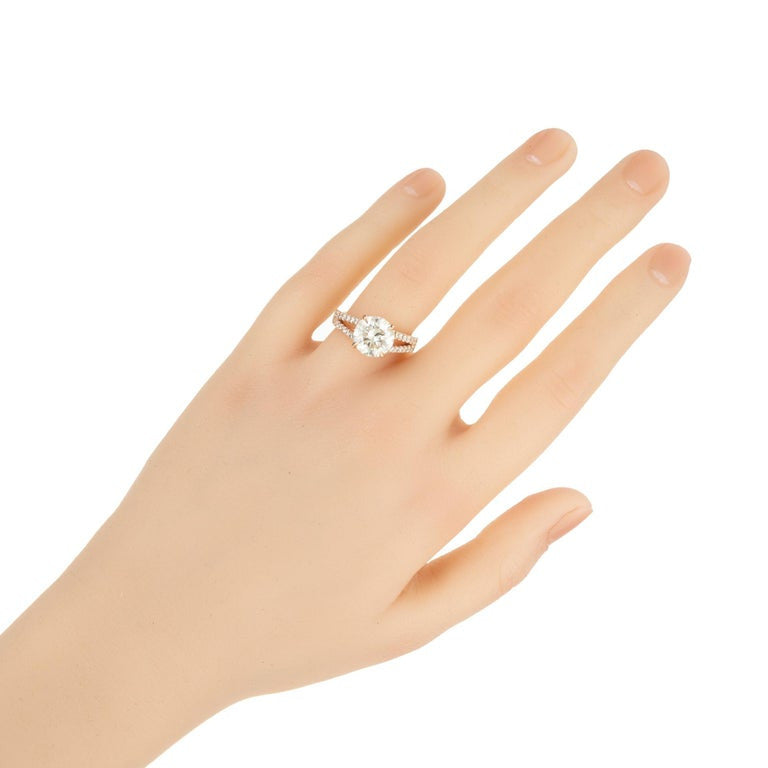 Peter Suchy GIA Certified 3.08 Carat Round Diamond Rose Gold Engagement Ring – image 8