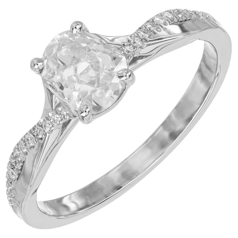 Peter Suchy EGL Certified .79 Carat Old Mine Diamond White Gold Engagement Ring