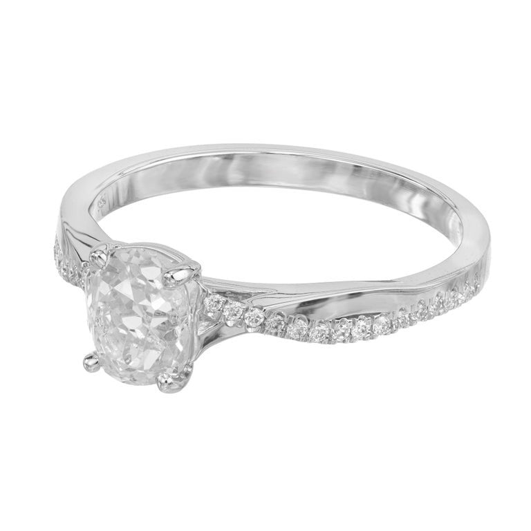 Peter Suchy EGL Certified .79 Carat Old Mine Diamond White Gold Engagement Ring – image 4