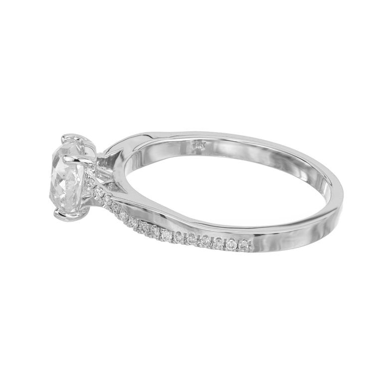 Peter Suchy EGL Certified .79 Carat Old Mine Diamond White Gold Engagement Ring – image 5