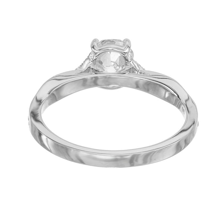 Peter Suchy EGL Certified .79 Carat Old Mine Diamond White Gold Engagement Ring – image 6