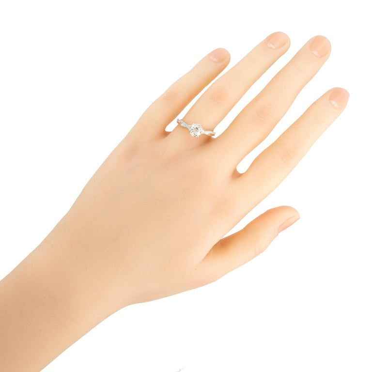 Peter Suchy EGL Certified .79 Carat Old Mine Diamond White Gold Engagement Ring – image 8