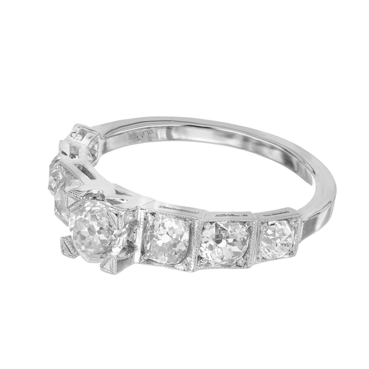 Peter Suchy 1.82 Carat Old Mine Diamond Platinum Engagement Ring – image 3