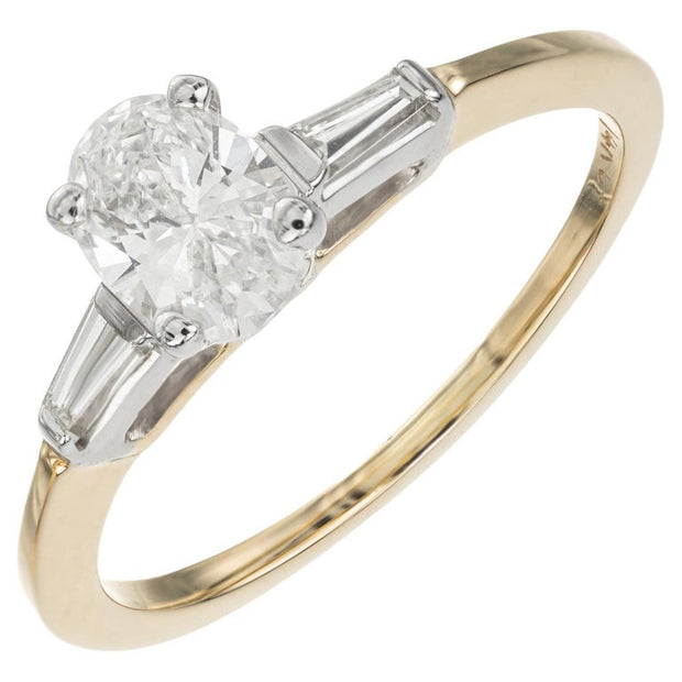Peter Suchy GIA Certified .63 Carat Diamond Two Tone Gold Engagement Ring