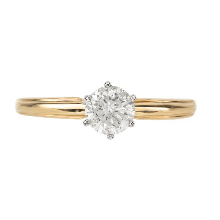 Peter Suchy EGL Certified .73 Carat Diamond Two Tone Gold Engagement Ring – image 2