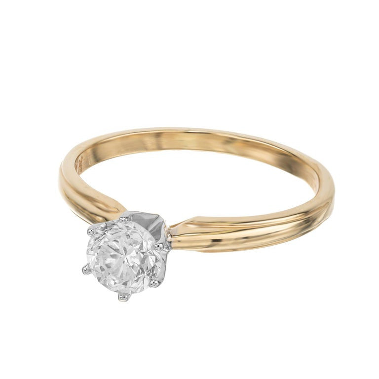 Peter Suchy EGL Certified .73 Carat Diamond Two Tone Gold Engagement Ring – image 4