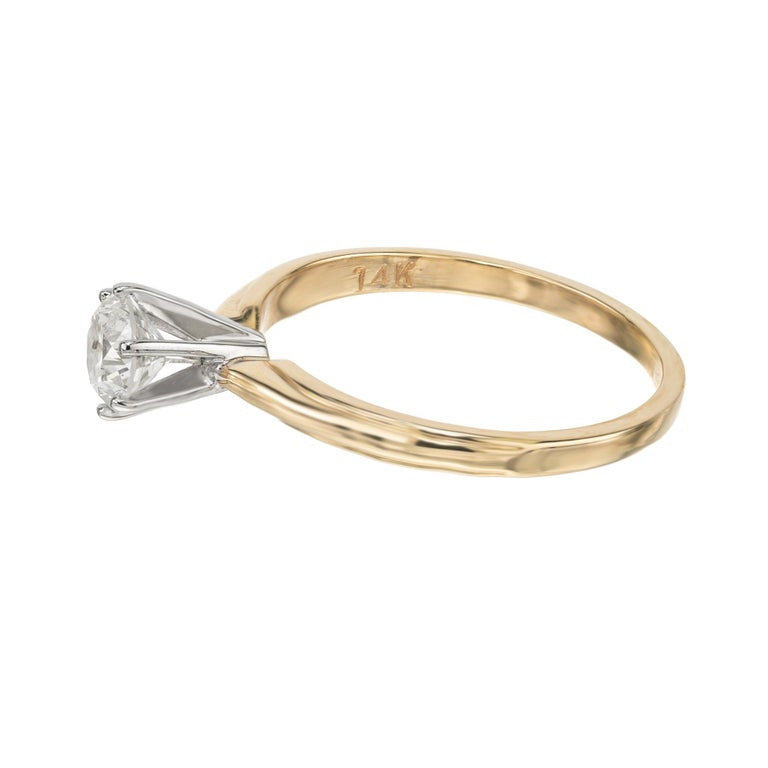 Peter Suchy EGL Certified .73 Carat Diamond Two Tone Gold Engagement Ring – image 5