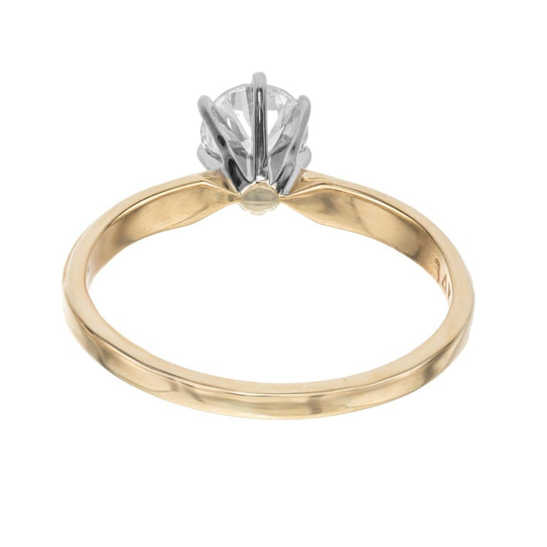 Peter Suchy EGL Certified .73 Carat Diamond Two Tone Gold Engagement Ring – image 6