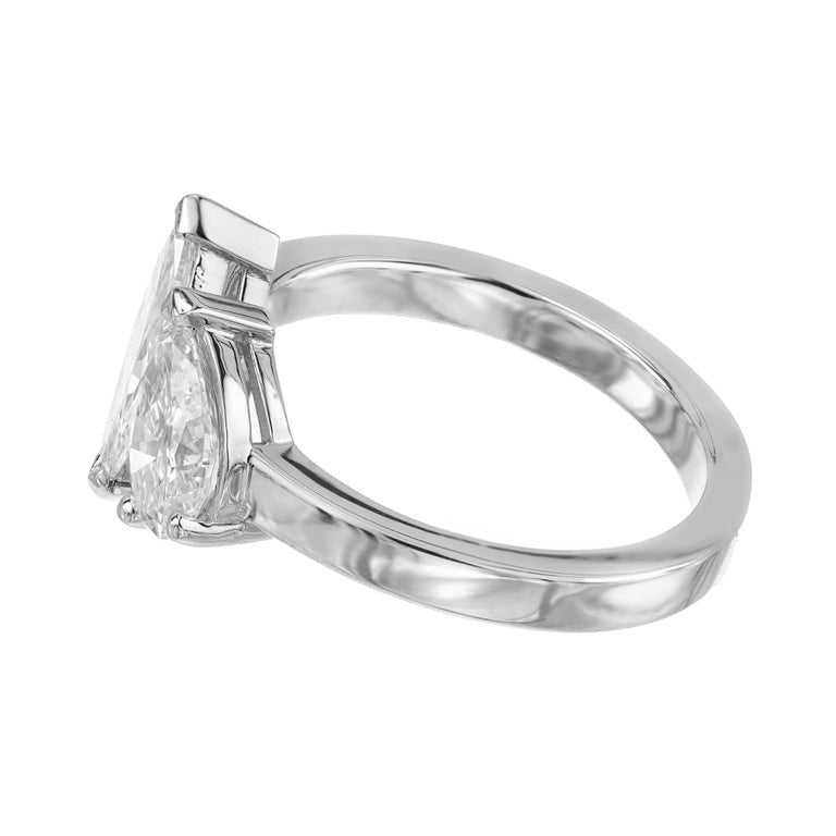 Peter Suchy GIA Certified 1.58 Carat Diamond Platinum Toi et Moi Engagement Ring – image 7