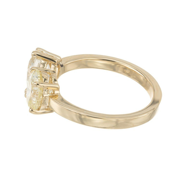 Peter Suchy GIA 2.10 Carat Diamond Yellow Gold Toe et Moi Engagement Ring – image 6