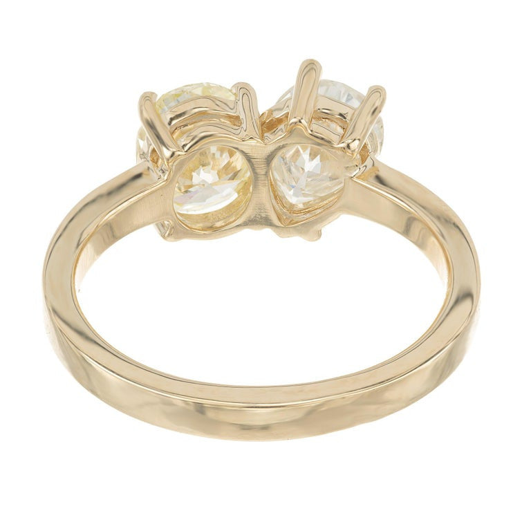 Peter Suchy GIA 2.10 Carat Diamond Yellow Gold Toe et Moi Engagement Ring – image 7