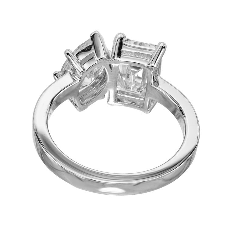 Peter Suchy GIA Certified 2.82 Carat Diamond Toi et Moi Platinum Engagement Ring – image 7