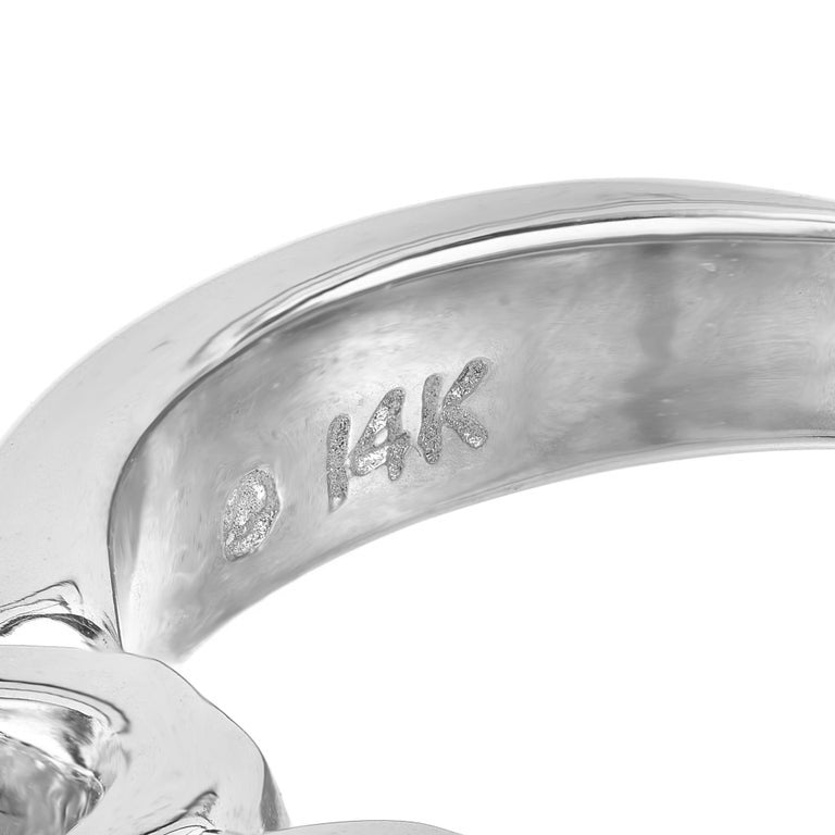 1.00 Carat Round Brilliant Cut Diamond White Gold Three Stone Band Ring – image 6