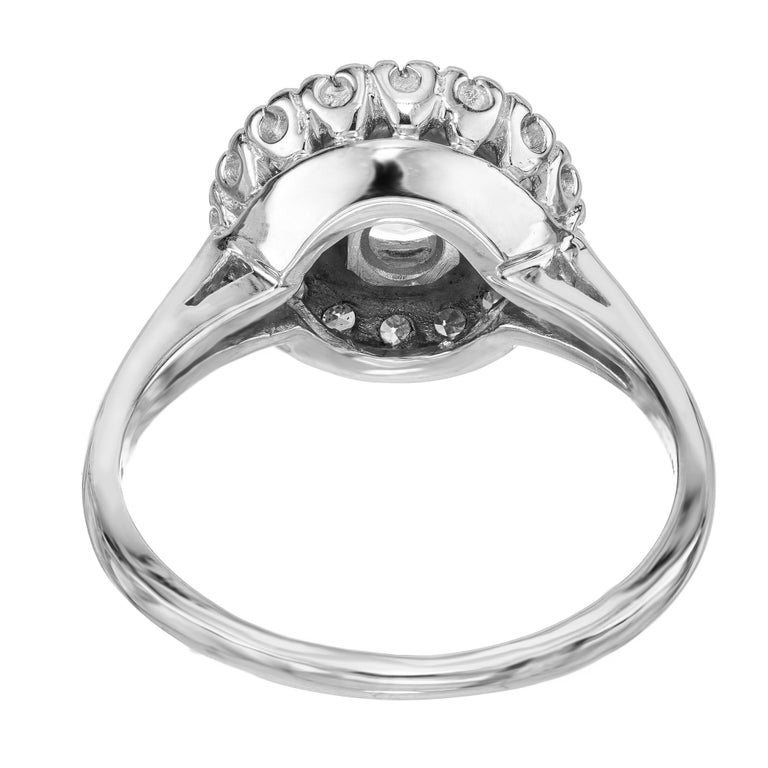 EGL Certified .90 Carat Diamond Halo White Gold Engagement Ring – image 6