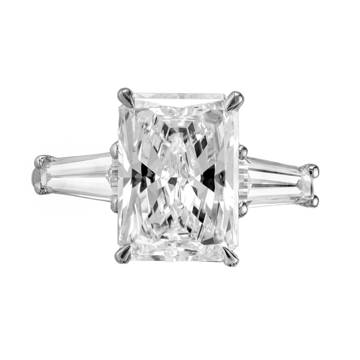 Peter Suchy GIA 4.01 Carat Diamond Three Stone Platinum Engagement Ring – image 2