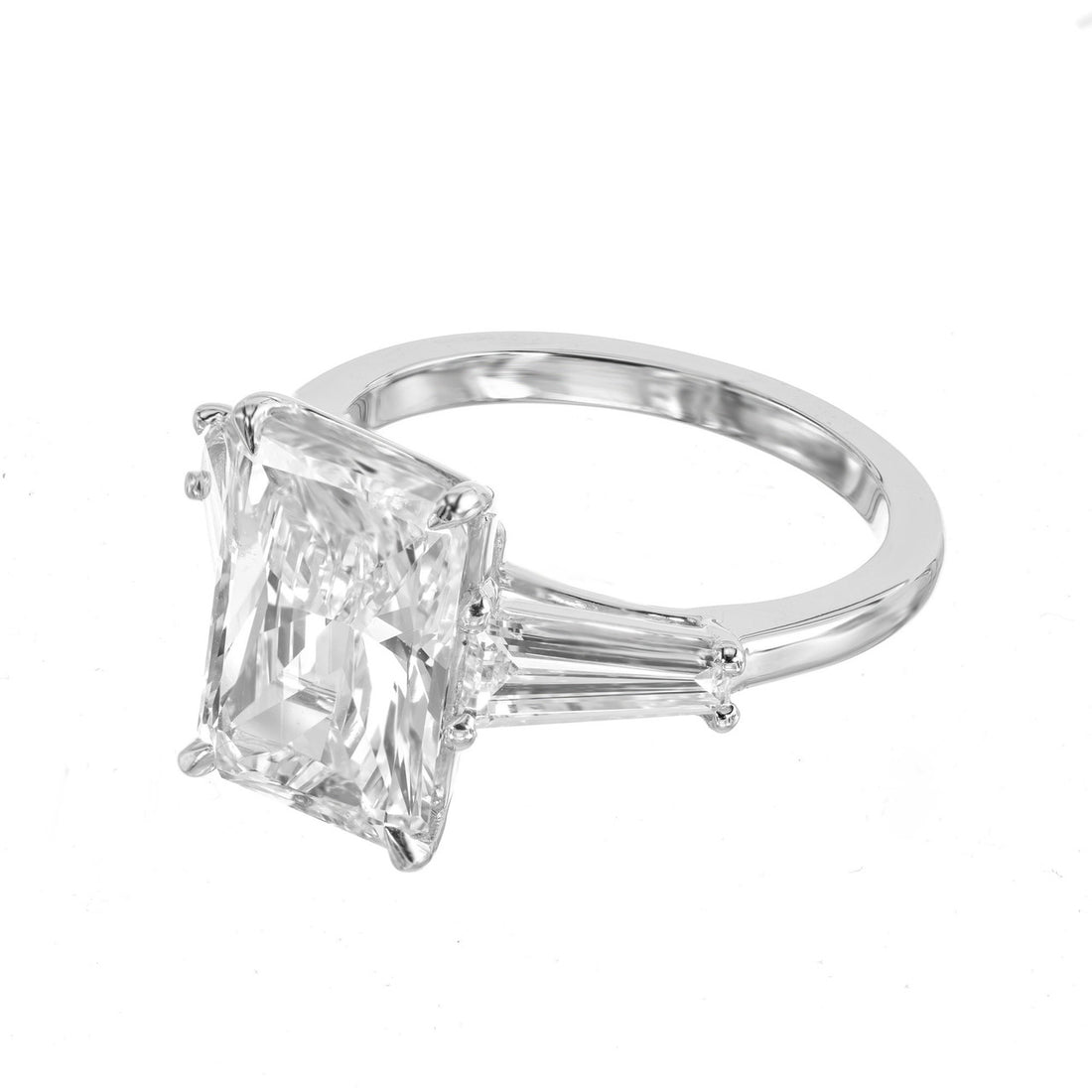 Peter Suchy GIA 4.01 Carat Diamond Three Stone Platinum Engagement Ring – image 4