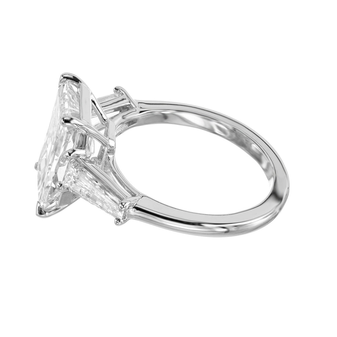 Peter Suchy GIA 4.01 Carat Diamond Three Stone Platinum Engagement Ring – image 7