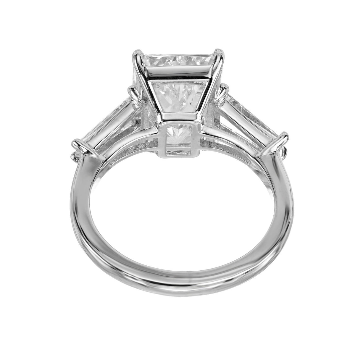 Peter Suchy GIA 4.01 Carat Diamond Three Stone Platinum Engagement Ring – image 8
