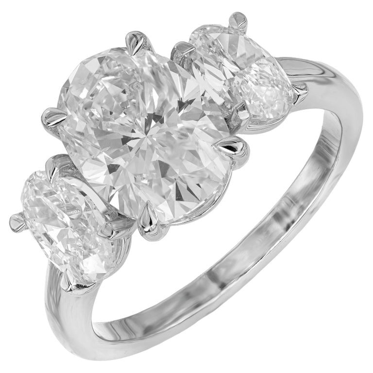 Peter Suchy 2.80 Carat Diamond Platinum Three Stone Engagement Ring