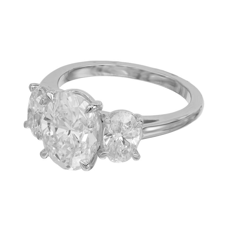 Peter Suchy 2.80 Carat Diamond Platinum Three Stone Engagement Ring – image 4