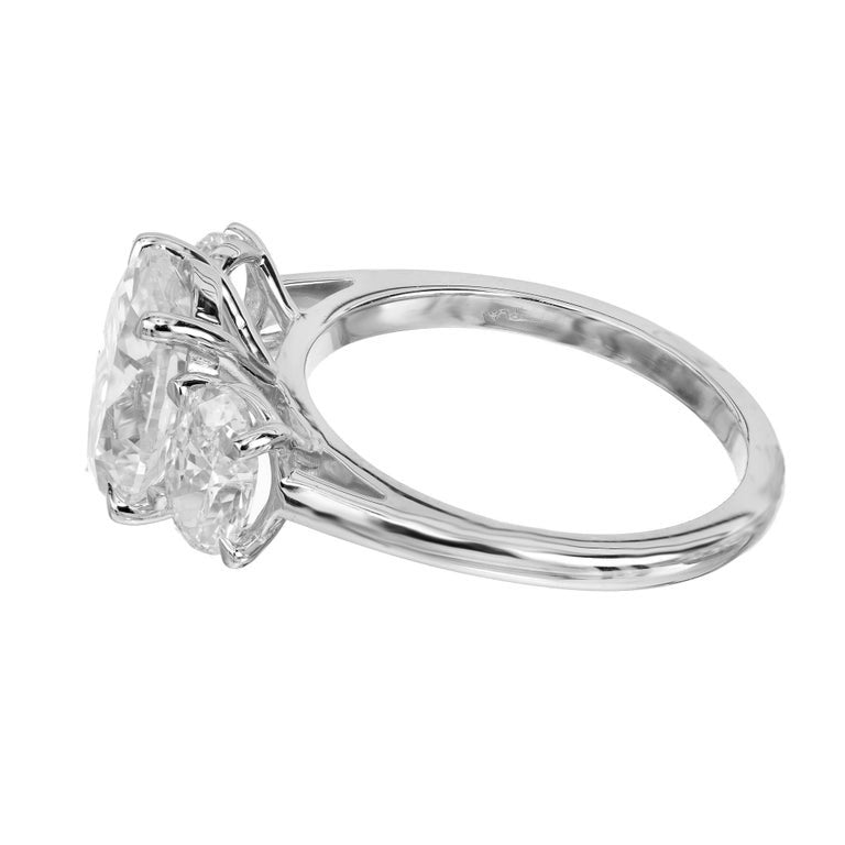 Peter Suchy 2.80 Carat Diamond Platinum Three Stone Engagement Ring – image 7