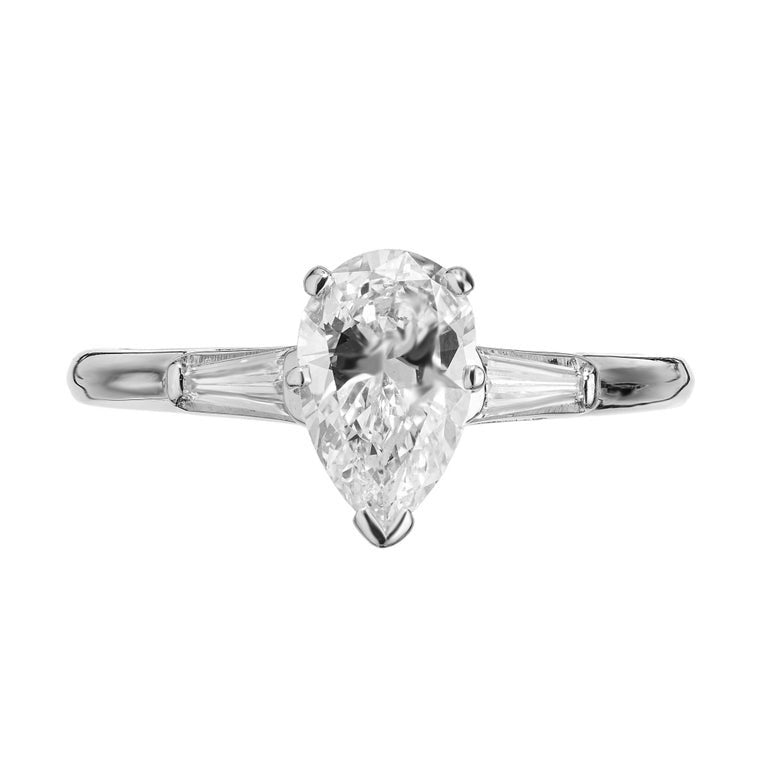 EGL Certified .95 Carat Diamond Platinum Engagement Ring – image 2