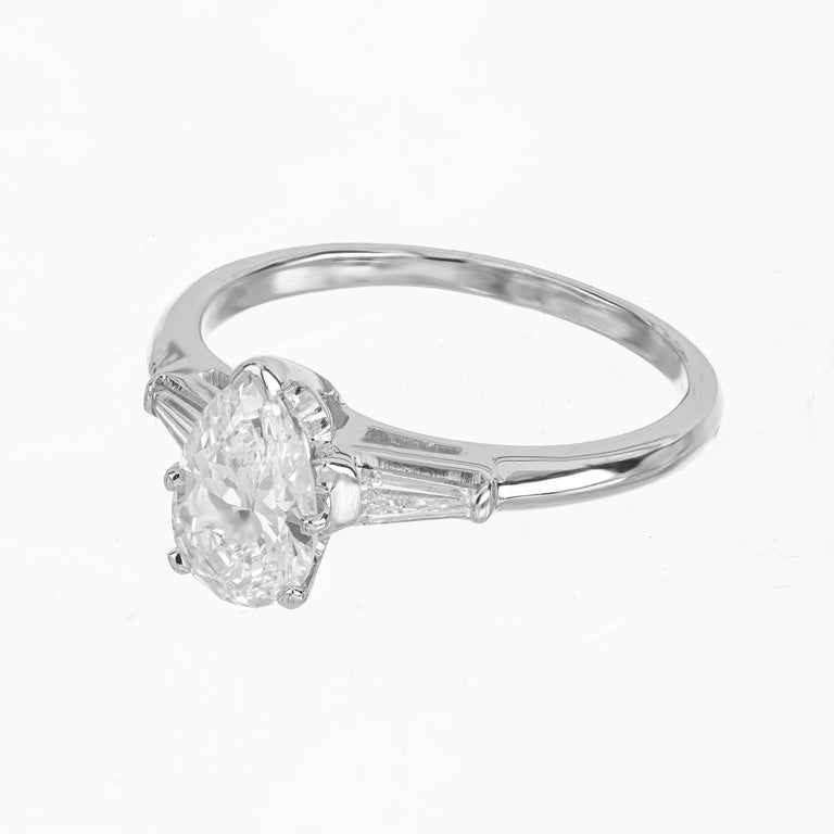 EGL Certified .95 Carat Diamond Platinum Engagement Ring – image 4