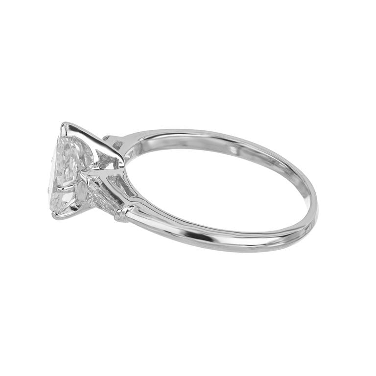 EGL Certified .95 Carat Diamond Platinum Engagement Ring – image 5