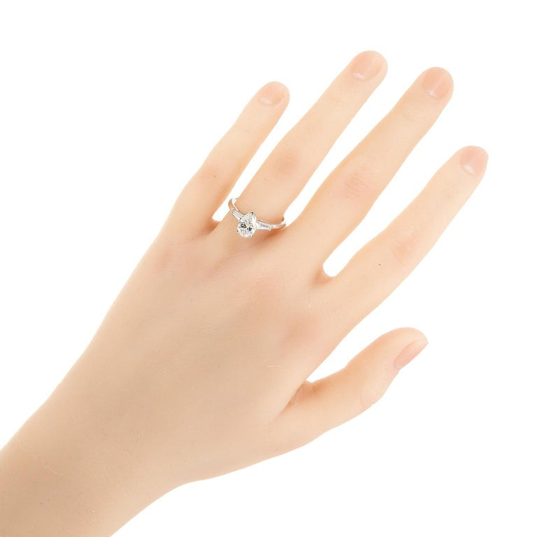 EGL Certified .95 Carat Diamond Platinum Engagement Ring – image 8