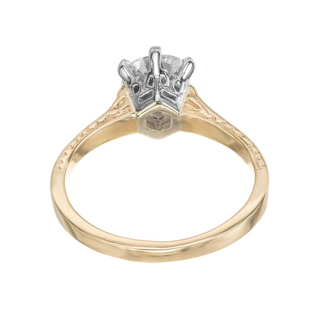 EGL Certified 1.12 Carat Diamond Two Tone Gold Engagement Ring – image 6