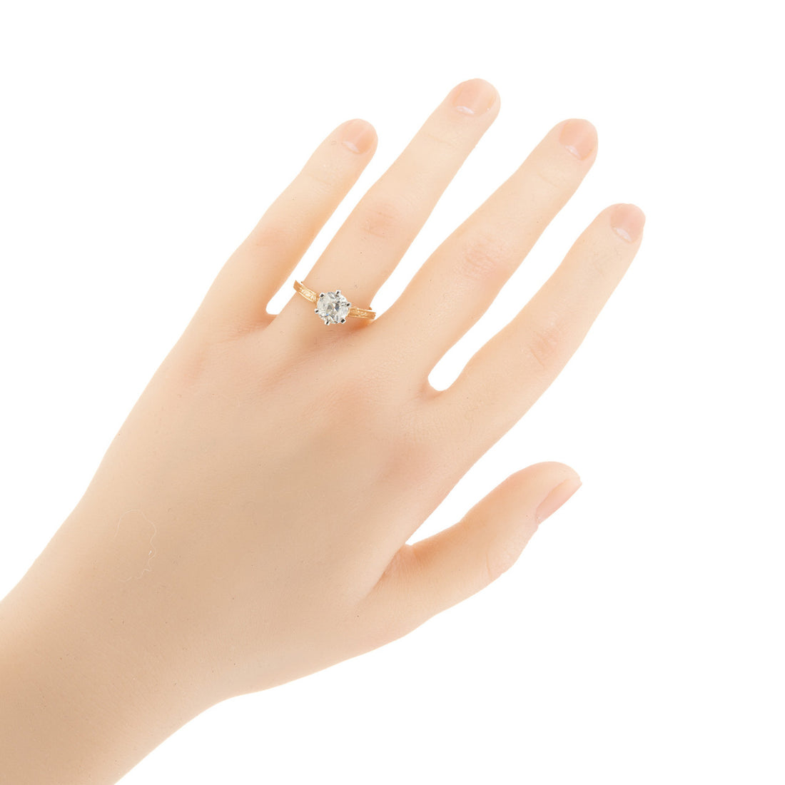 EGL Certified 1.12 Carat Diamond Two Tone Gold Engagement Ring – image 8