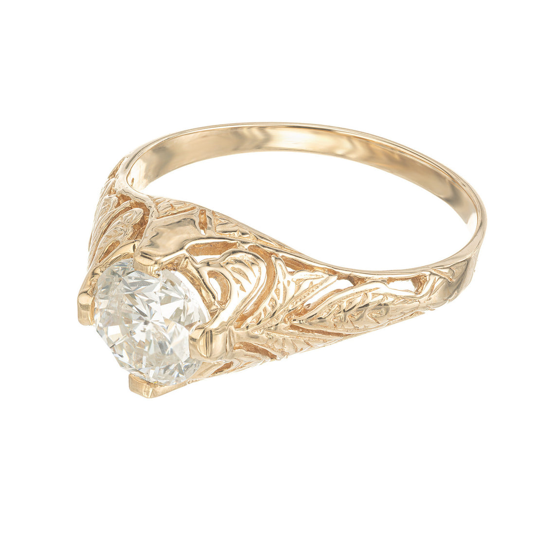 EGL Certified 1.10 Carat Diamond Yellow Gold Engagement Ring – image 4