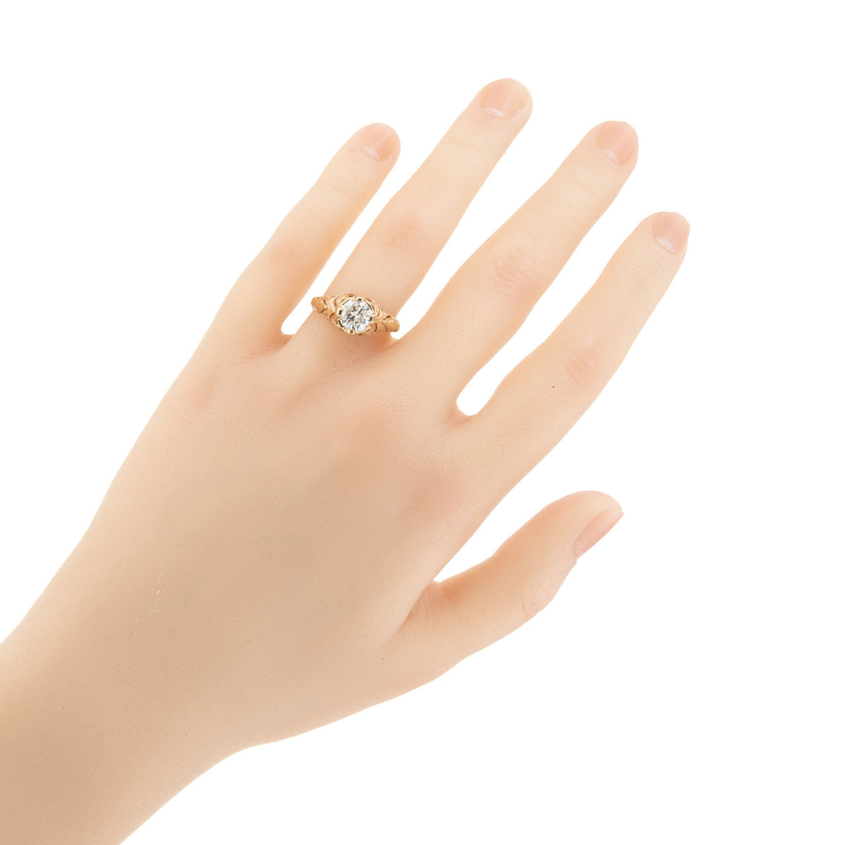 EGL Certified 1.10 Carat Diamond Yellow Gold Engagement Ring – image 8