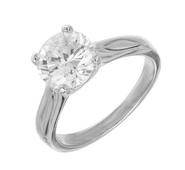Peter Suchy GIA Certified Round 2.01 Carat Diamond Platinum Solitaire Ring