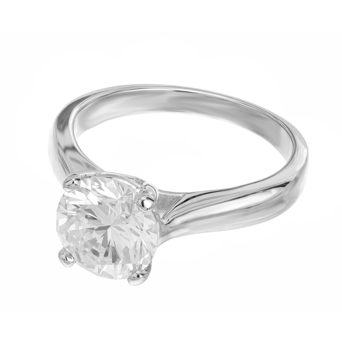 Peter Suchy GIA Certified Round 2.01 Carat Diamond Platinum Solitaire Ring – image 2