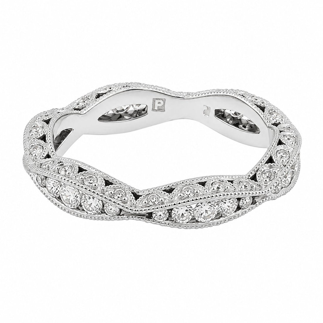 Tacori .70 Carat Diamond Platinum Eternity Wedding Band Ring – image 4