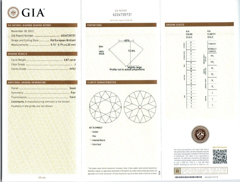 GIA Certified .87 Carat Diamond Halo Yellow Gold Cluster Engagement Ring – image 3