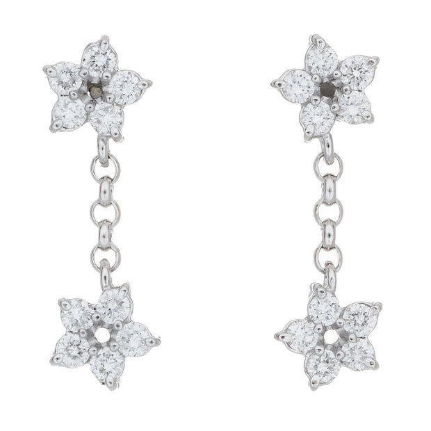 Peter Suchy .40 Carat Diamond Platinum Star Dangle Drop Earrings