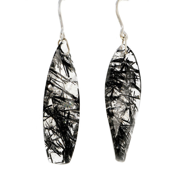 Peter Suchy Quartz Tourmaline Twist Dangle Earrings 14k White Gold