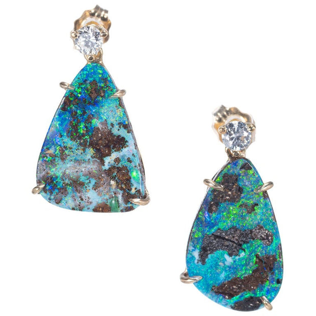 Peter Suchy 7.95 Carat Opal Diamond Dangle Earrings