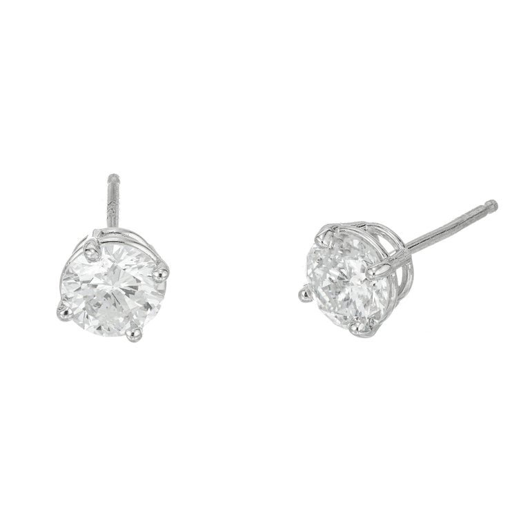 Peter Suchy GIA Certified 1.43 Carat Diamond Platinum Stud Earrings – image 5