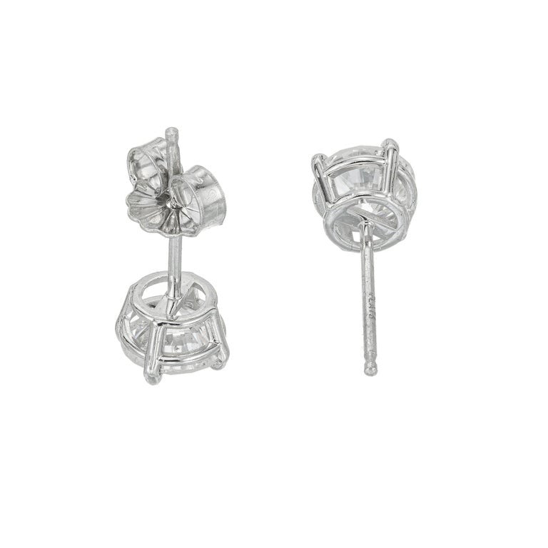 Peter Suchy GIA Certified 1.43 Carat Diamond Platinum Stud Earrings – image 7
