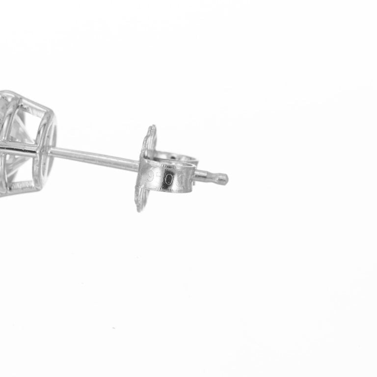 Peter Suchy GIA Certified 1.43 Carat Diamond Platinum Stud Earrings – image 8