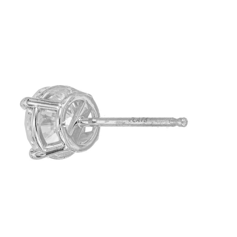 Peter Suchy GIA Certified 1.43 Carat Diamond Platinum Stud Earrings – image 9