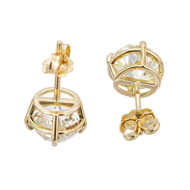 Peter Suchy GIA Certified 3.25 Carat Diamond Yellow Gold Stud Earrings – image 7