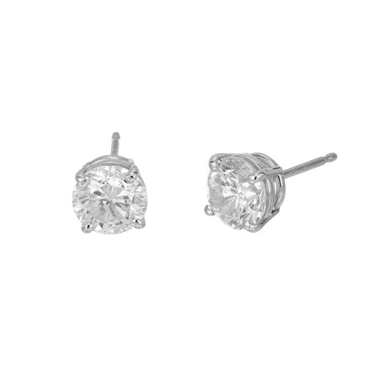 Peter Suchy 1.42 Carat Diamond Platinum Stud Earrings – image 2