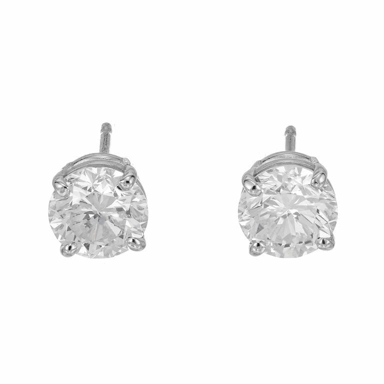 Peter Suchy 1.42 Carat Diamond Platinum Stud Earrings – image 4